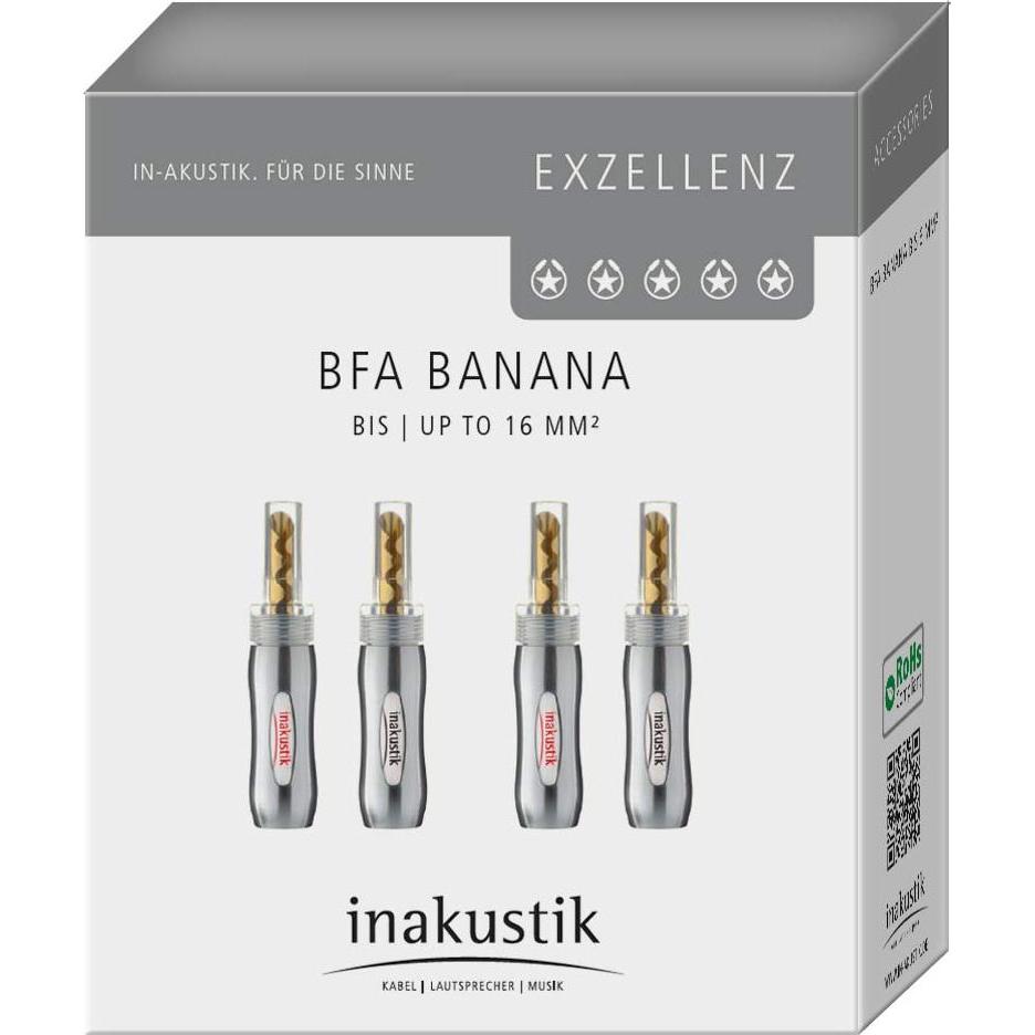 Thumbnail - Inakustik Exzellenz BFA Banana, 4er Set, Rhodium (4.4mm (Bantam)), Audio Kabel