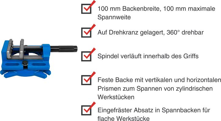 Image du produit Paulimot Bohrmaschinen-Schraubstock 100 mm Backenbreite, drehbar (100 mm)