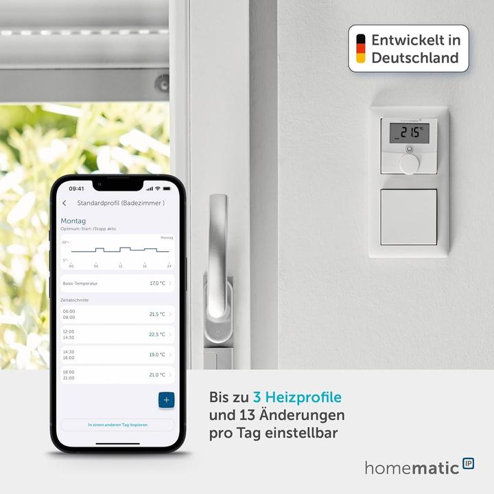 Actual product image Homematic IP Smart Home wall thermostat with switch