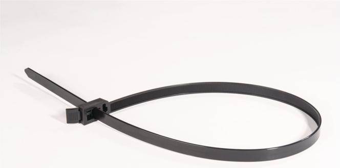 Productafbeelding HellermannTyton Kabelbinder SpeedyTie® (L x B) 750 mm x 13 mm SPEEDYTIE-HIRS-BK-V1 Kleur: Zwart, Zwart 5 st. (Plastic kabelbinders, 750 mm, 5 Pcs.)