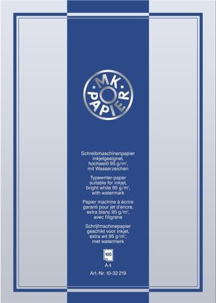 Produktbild Briefpapier mit Wasserzeichen MK Papier weiss DIN A4 95 g/qm 100 Blatt (1 Stk.)