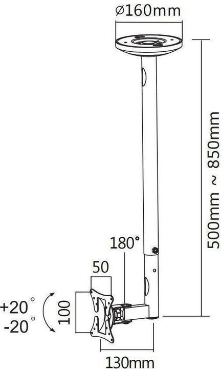 Produktbild Neomounts FPMA-C050Black (Decke, 30", 20 kg)