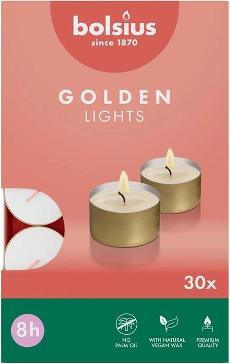 Produktbild Bolsius Teelichte 8Std gold 30St (30 Stk.)