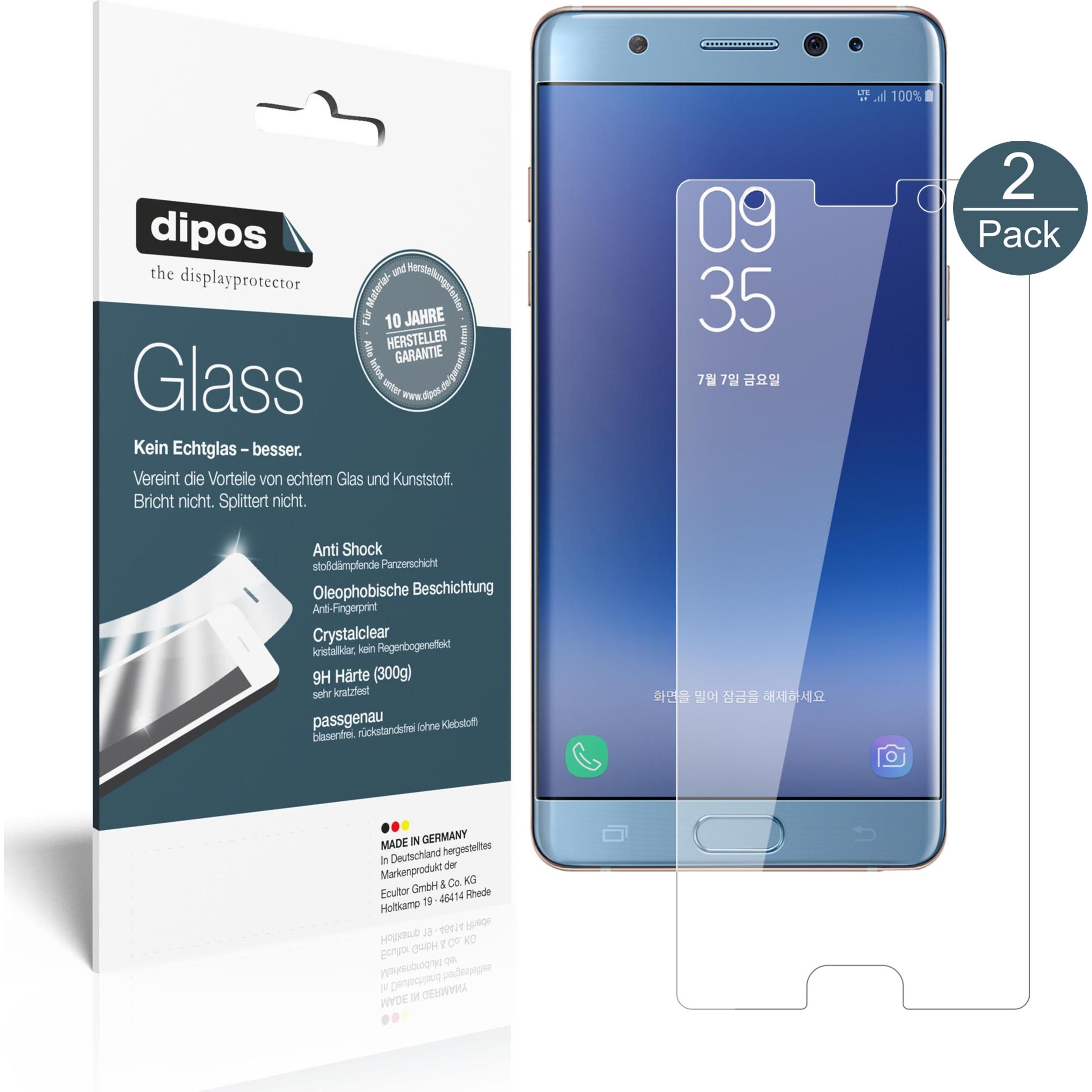 Dipos Displayschutz Anti-Shock (2 Stück, Samsung Galaxy Note FE), Smartphone Schutzfolie, Transparent