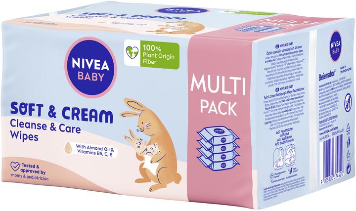 Produktbild NIVEA Soft & Cream Feuchttücher Quattro (4 x 57 Stk.)
