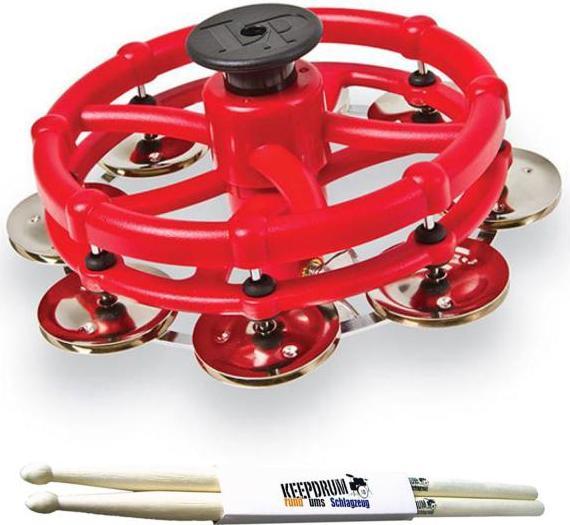 Latin Percussion LP 193 Click Hi-Hat Tambourine with Drumsticks (Timbrel)