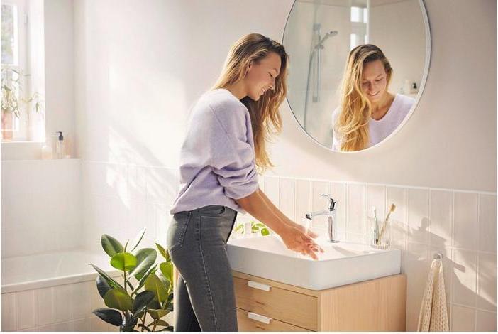 Produktbild hansgrohe HG Einhebel-Waschtischmischer Rebris S 110 CoolStart, ohne Ablaufgarnitur chrom