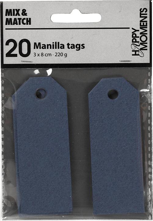 Produktbild Creativ Company Manila-Etiketten Blau, 20 Stück. (Geschenkverzierung, 20 x)