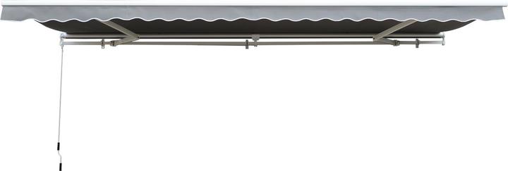 Immagine prodotto Swisshandel24 elektrische Markise Gelenkarmmarkise Kurbel inkl. Fernbedienung Alu Grau 5x3m (4.95 m)