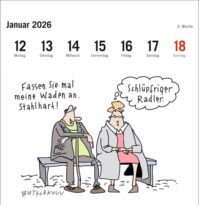 Produktbild Peter Butschkow: Fahrrad unser Premium-Postkartenkalender 2026 (165 x 177 mm)