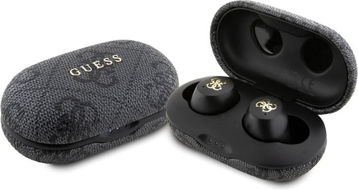 Actual product image Guess True Wireless 4G PU Metal Logo Earphones - black (5 h, Wireless)
