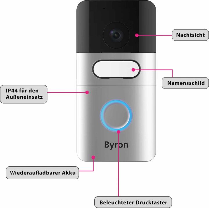 Image du produit Byron Vidéo portier IP sans fil (Funk)