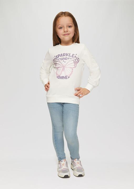 Produktbild s.Oliver Sweatshirt Sweatshirt mit Glitzerprint (104, 110)