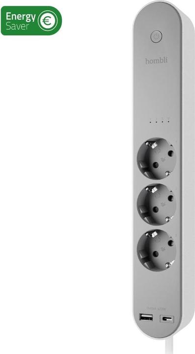 Actual product image Hombli Smart socket strip (3x, USB-A, USB-C, 1.50 m)