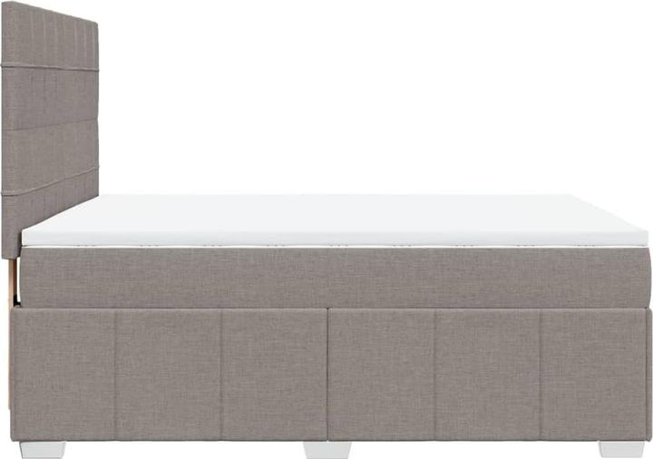 Actual product image vidaXL Boxspringbett Doppelbett Polsterbett Bett Matratze Taupe 140x190cm Stoff (140 x 190 cm)