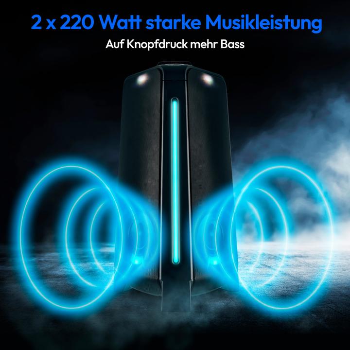 Produktbild Medion MD 43552 Partylautsprecher schwarz (4 h, Netzbetrieb, Akkubetrieb)