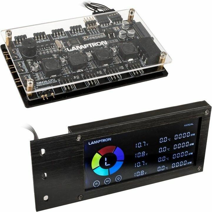 Lamptron SM436 PCI RGB-Lüfter und LED-Controller - schwarz (4 Lüfter)