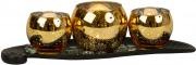 Immagine prodotto IKO Set portacandele in vetro con pietre decorative in