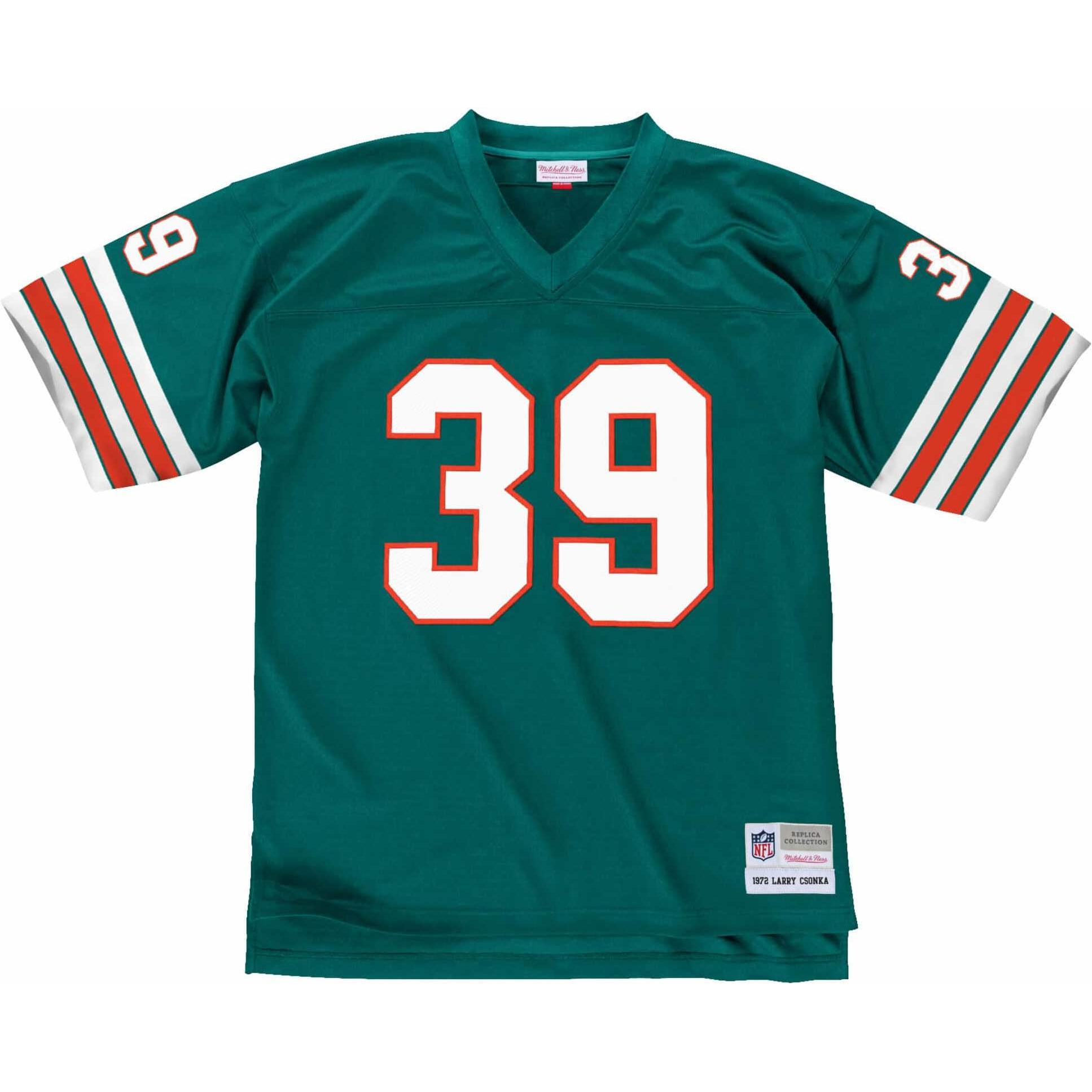 Thumbnail - Mitchell & Ness, Herren, Sportshirt, NFL Legacy Jersey - Miami Dolphins 1972 Larry Csonka - S (S), Grün, S