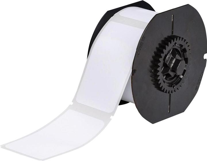 Actual product image Brady B30-219-7569-WT, standard vinyl, white, glossy, 57.00 x 98.00 mm, permanent (250 E.) (5.70 cm)