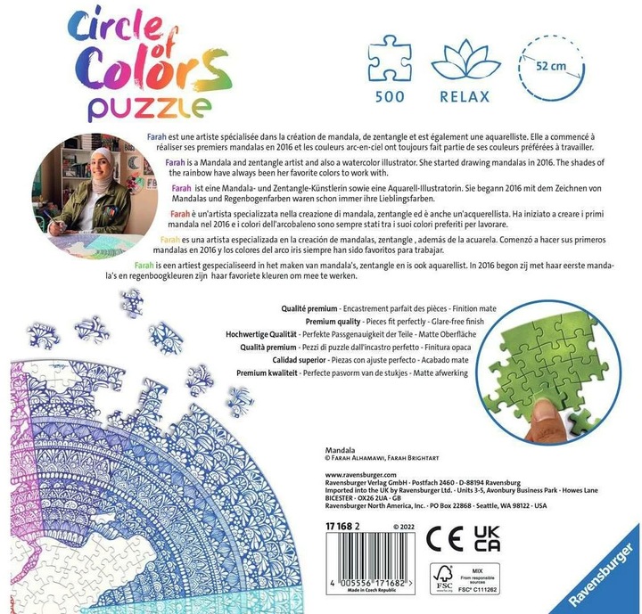 Immagine prodotto Ravensburger Cerchio di colori puzzle - Mandala, 500pcs. (500 pezzi)