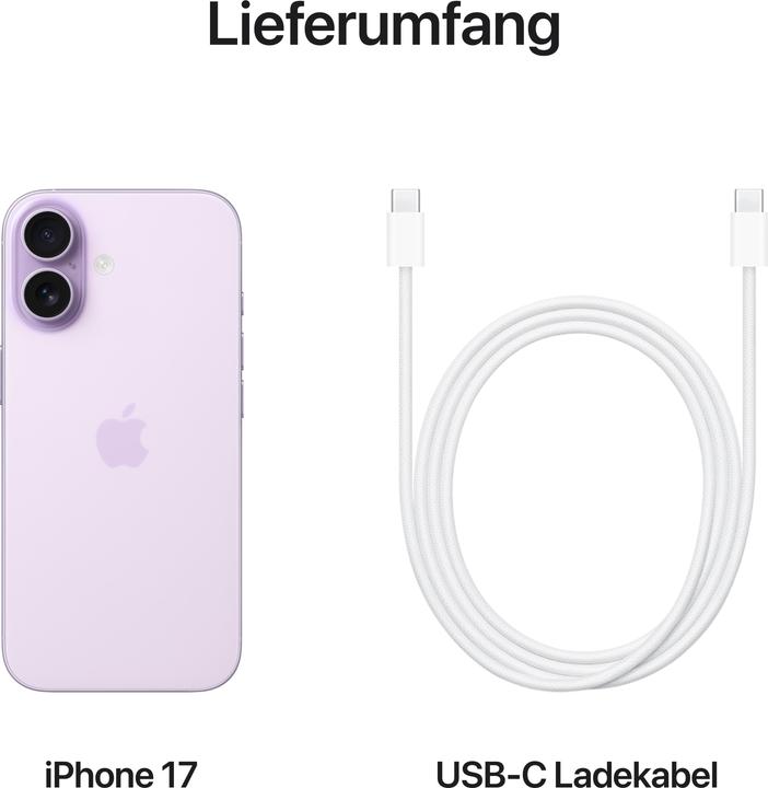 Produktbild Apple iPhone 17 (256 GB, Lavender, 6.30", Dual SIM, 5G)