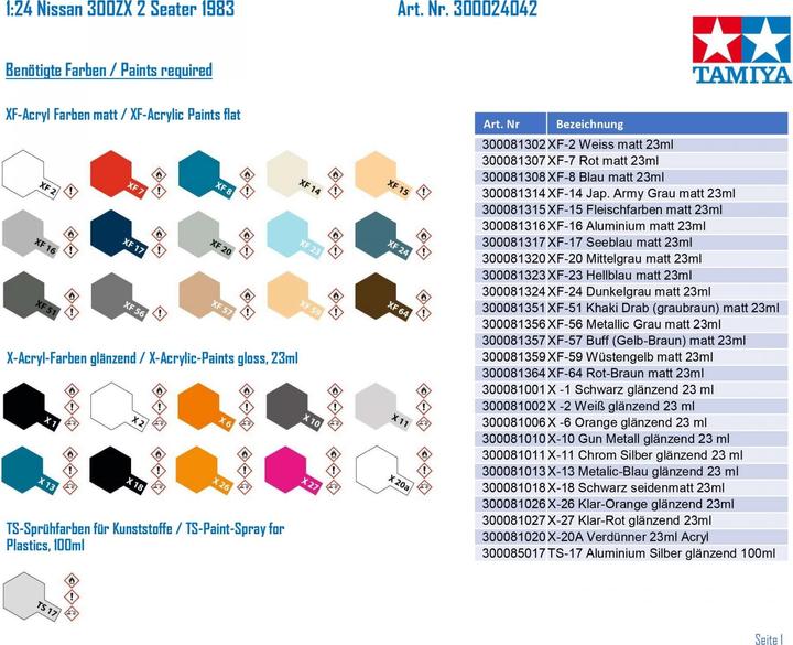 Image du produit Tamiya 1/24 Nissan Fairlady Z 300ZX 2-Seater