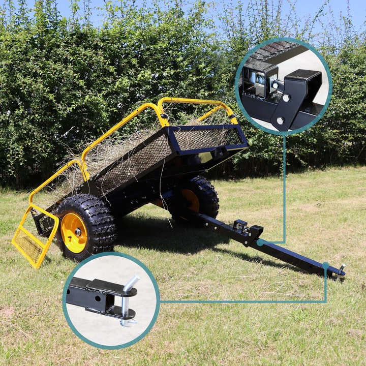 Actual product image Wiltec Tipper trailer up to 450kg for lawn tractor trailer Tipper tipping skip garden (Lawn tractor)