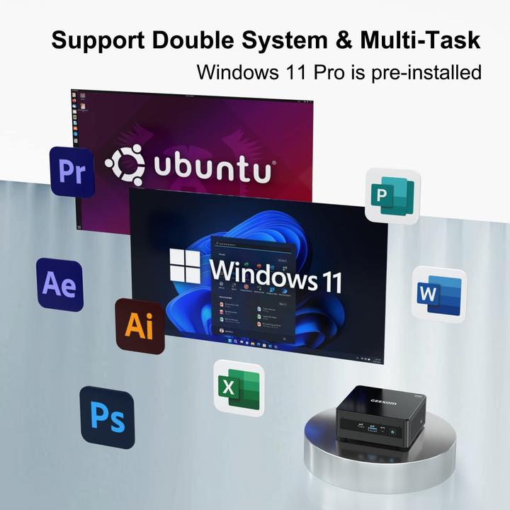 Image du produit Geekom Mini IT8 SE (i3-8109U, 8GB Ram, 256GB SSD)