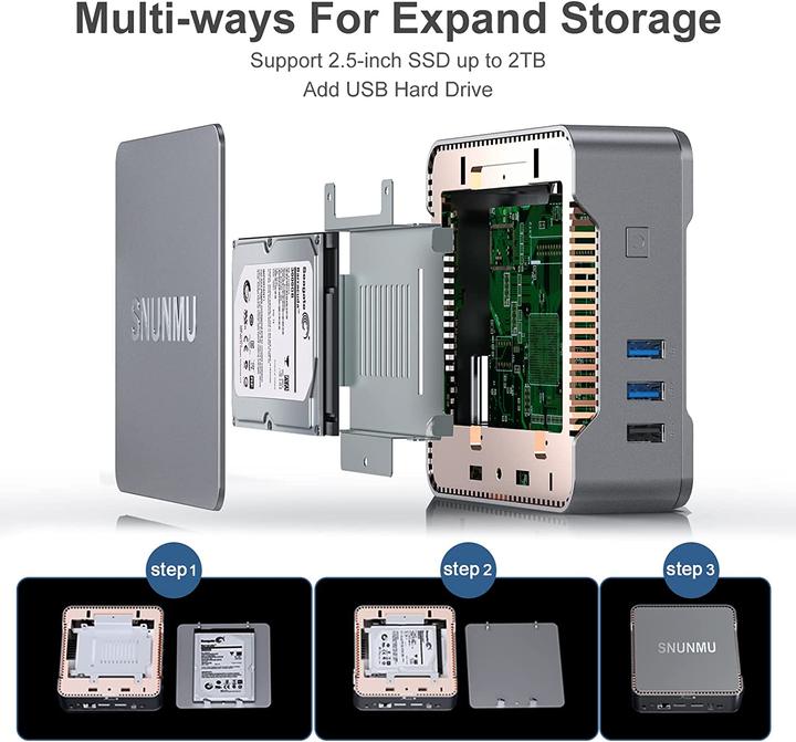 Actual product image Snunmu GK3 Mini PC (Celeron J4125, 12GB Ram, 128GB M.2)