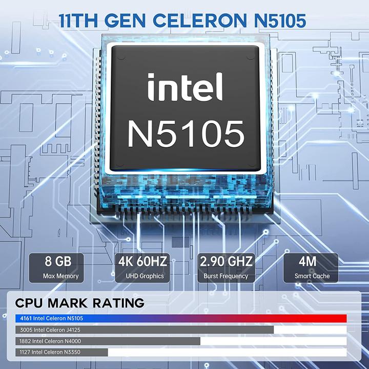 Image du produit NiPoGi AK1 Pro Mini PC (Celeron N5105, 8GB Ram, 256GB M.2)