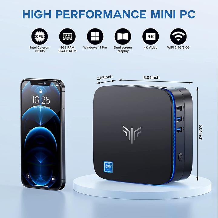 Image du produit NiPoGi AK1 Pro Mini PC (Celeron N5105, 8GB Ram, 256GB M.2)