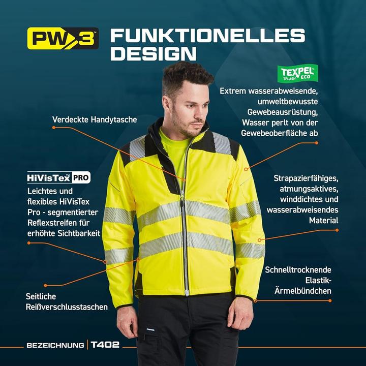 Produktbild Portwest Warnschutz- Softshelljacke orange S (S)