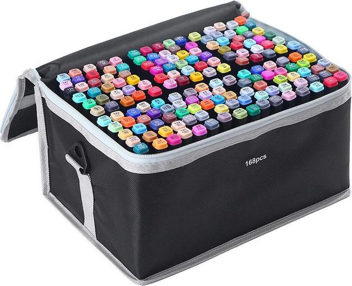 Produktbild I Am Creative Wasserfeste Acryl Filzstifte Permanent Marker Doppelspitz Malstifte - Set (Bunt, 7 mm, 168 x)