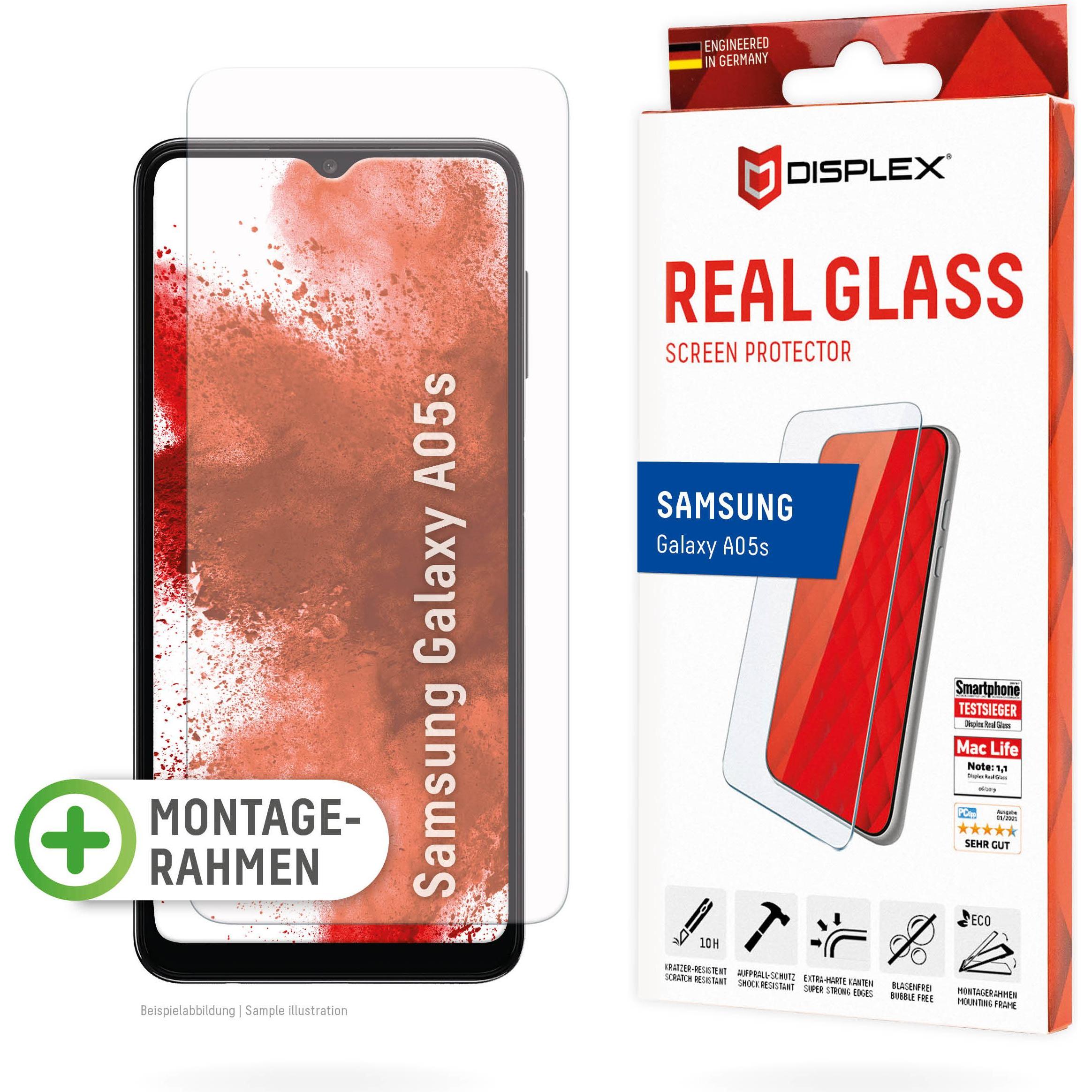 Displex Real Glass, 2D Panzerglas (1 Stück, Samsung Galaxy A05s), Smartphone Schutzfolie, Transparent