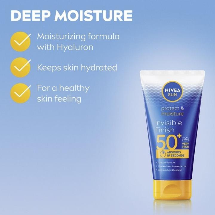Immagine prodotto NIVEA Invisible Finish Spf 50+ Sun Milk Protect & Moisture Sun Milk 150 Ml (Latte solare, SPF 50+, 150 ml)