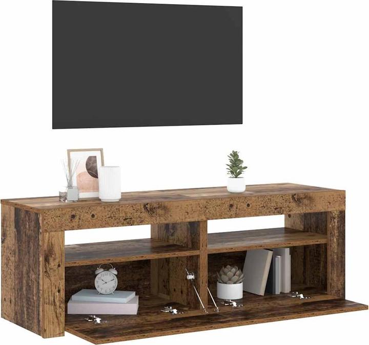 Actual product image VidaXL TV Schrank Lowboard Fernsehschrank Fernsehtisch mit LED Altholz-Optik (120 x 35 x 40 cm)