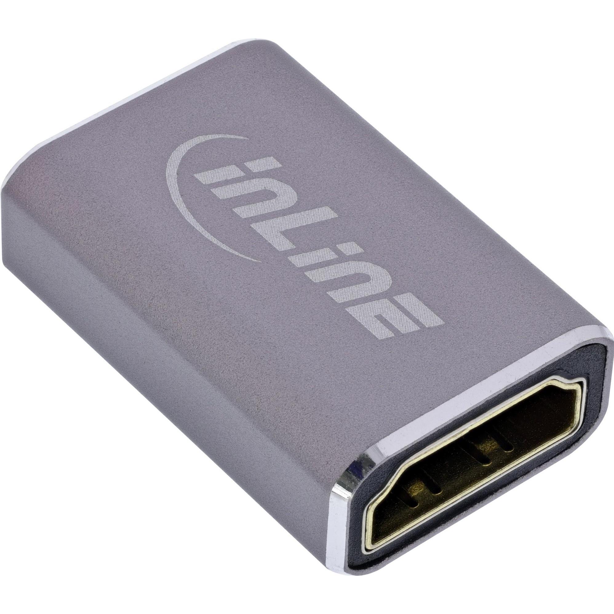 Thumbnail - InLine HDMI Adapter (HDMI), Data + Video Adapter, Grau