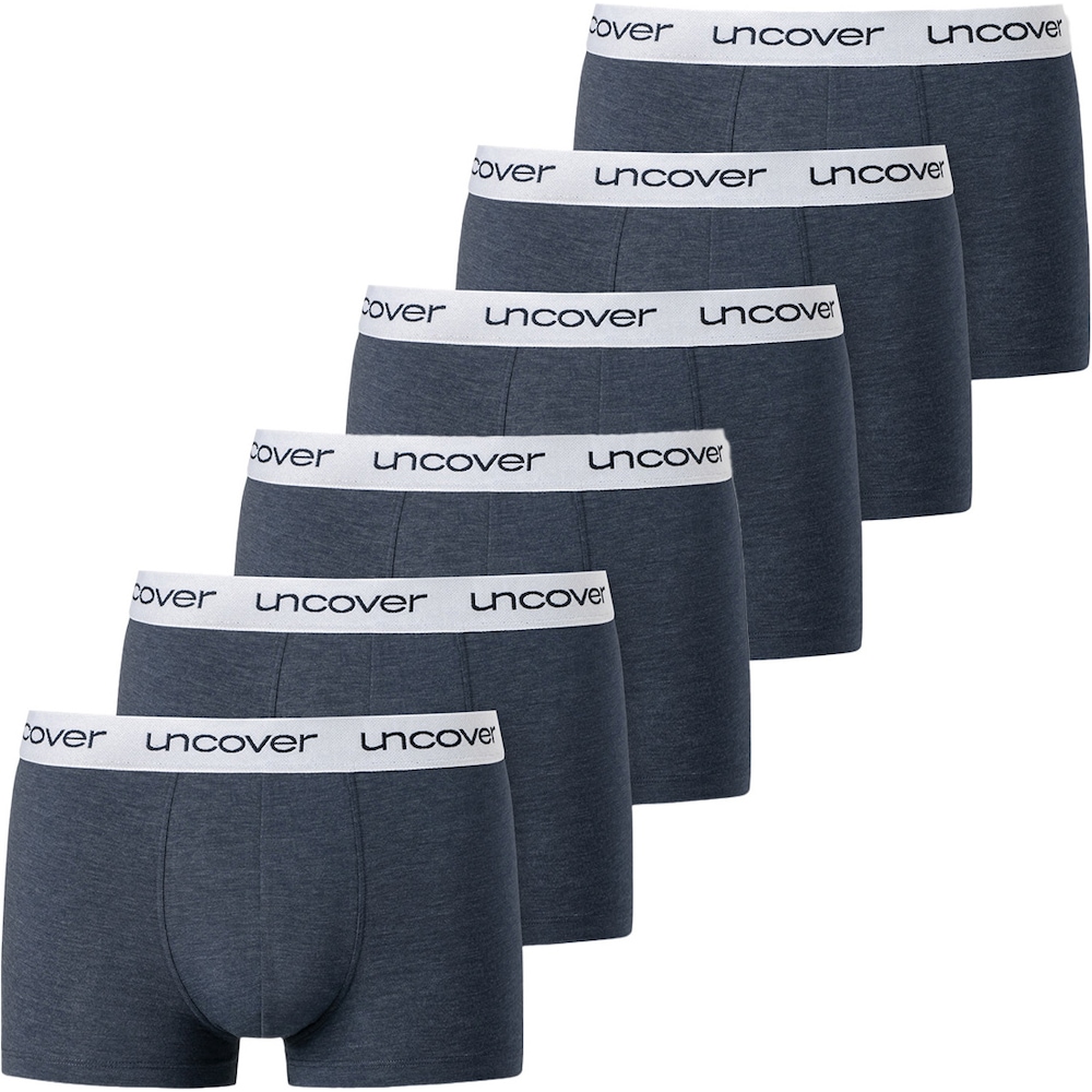 Uncover by Schiesser, Herren, Unterhosen, 6er Pack Basic Retro Shorts / Pant, Blau, (S, 6er Pack)