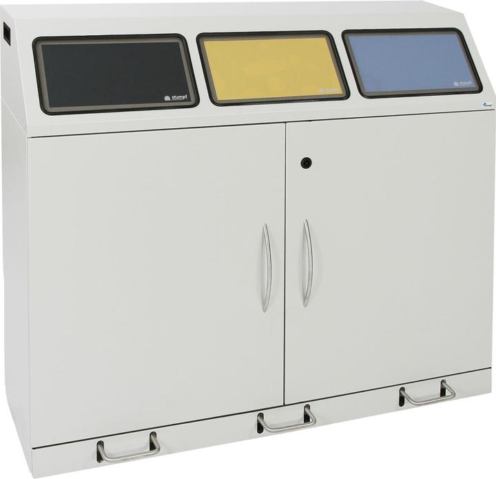 Actual product image Recyclable waste collector, steel, capacity 3 x 70 l, 3 inner containers, with (210 l)