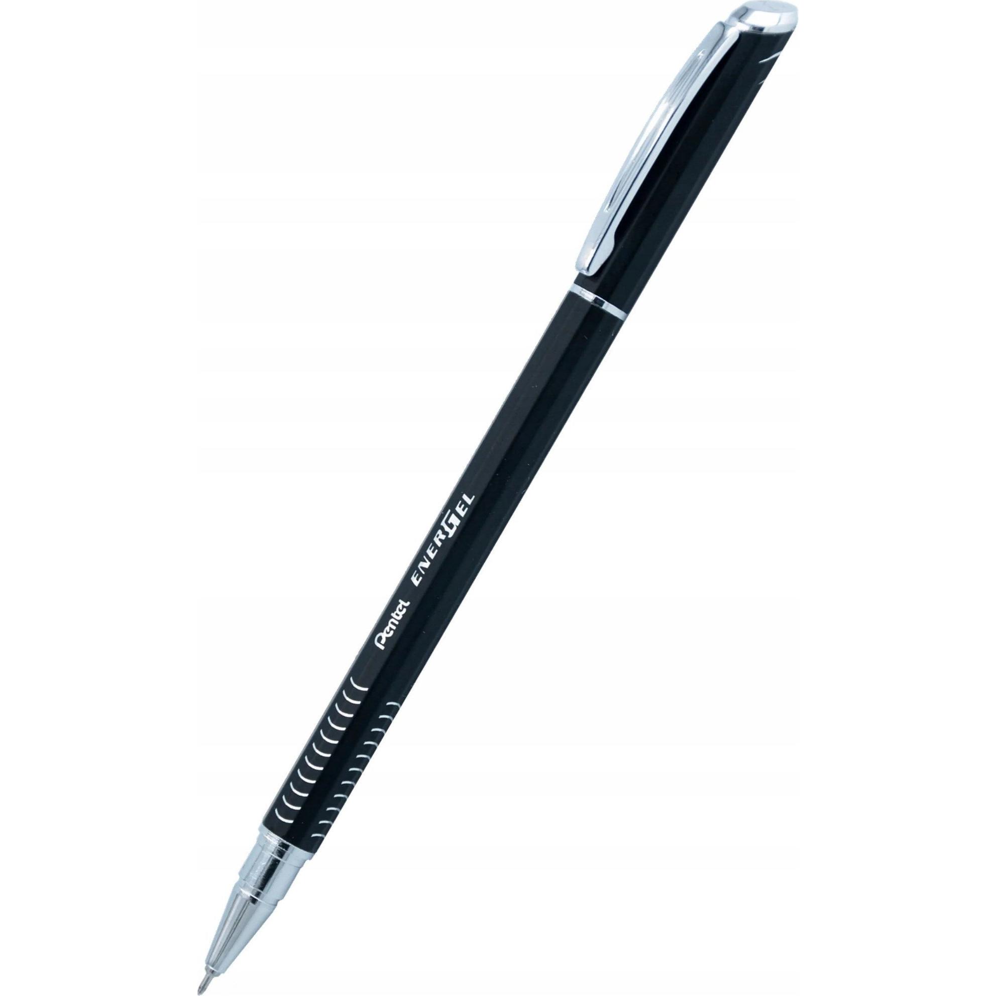 Pentel, Penne, Cienkopis kulkowy EnerGel BLN455 (wkład niebieski) czarny, CZARNY (Blu, Nero)