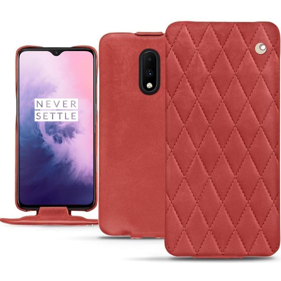 Noreve Lederschutzhülle vertikal (OnePlus 7), Smartphone Hülle, Rot