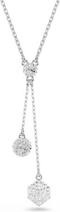 Immagine prodotto Swarovski Collana Dextera Y con palline e cubi di colore bianco (Metallo Swarovski)