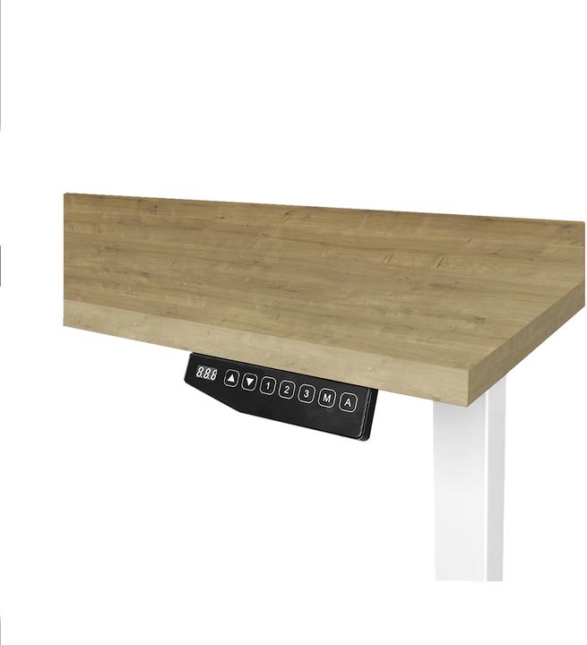 Image du produit Contini höhenverstellbarer Bürotisch 180 x 80 cm Eichendekor / Gestell weiss