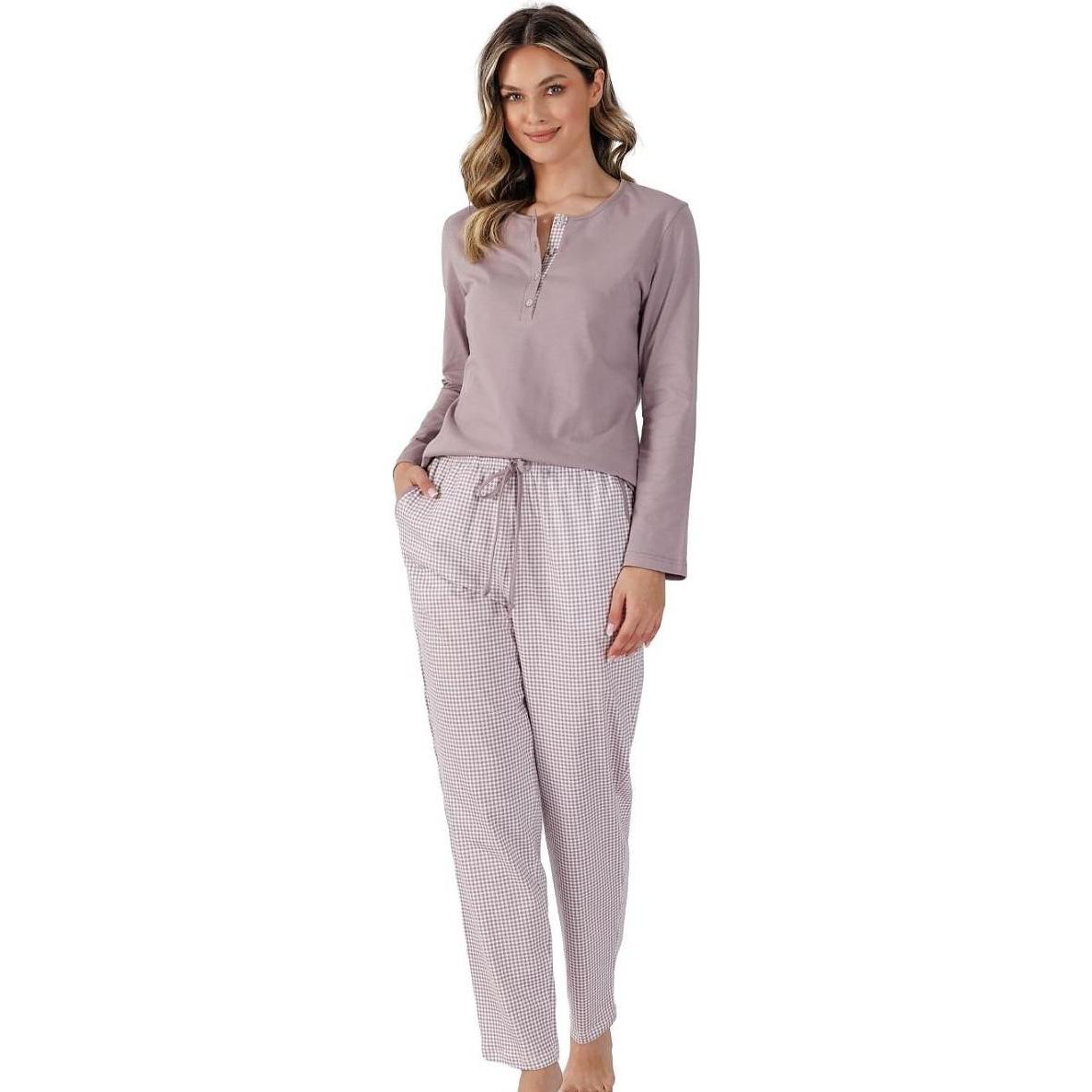 M-Max, Damen, Pyjama, Pyjama, Braun, (XL)