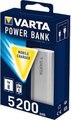 Actual product image Varta Powerbank 5200 mAh silver (5200 mAh, 19.24 Wh)