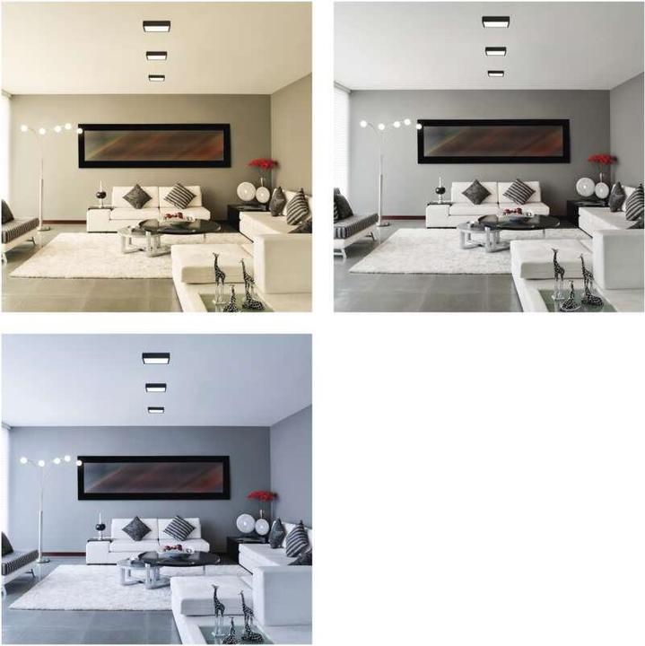 Actual product image Emos Surface-mounted LED light NEXXO, square, black, 12.5W, with Change CCT (1100 lm)