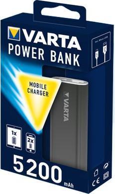 Produktbild Varta Powerbank 5200 mAh dunkelgrau (5200 mAh, 26 W, 19.24 Wh)