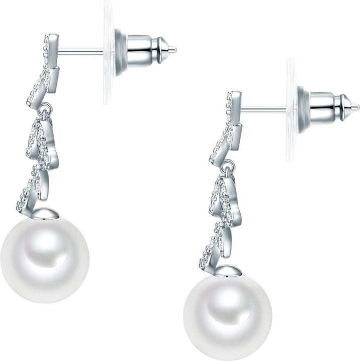 Produktbild Lulu & Jane Damen Messing Zirkonia Muschelkernperle silber - 29717 (Messing)