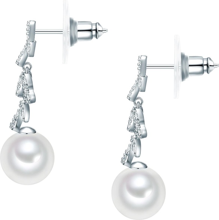 Produktbild Lulu & Jane Damen Messing Zirkonia Muschelkernperle silber - 29717 (Messing)